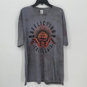 Mens Affliction Graphic T-shirt, Grey, 3XL